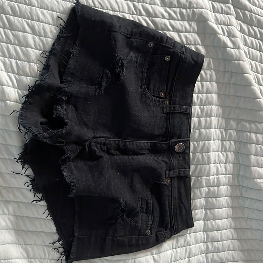 Black Jean Shorts